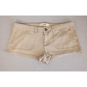 Hollister Vintage Y2K 2000s Women's Micro Mini Tan Khaki Shorts Sz 11 Waist 34"